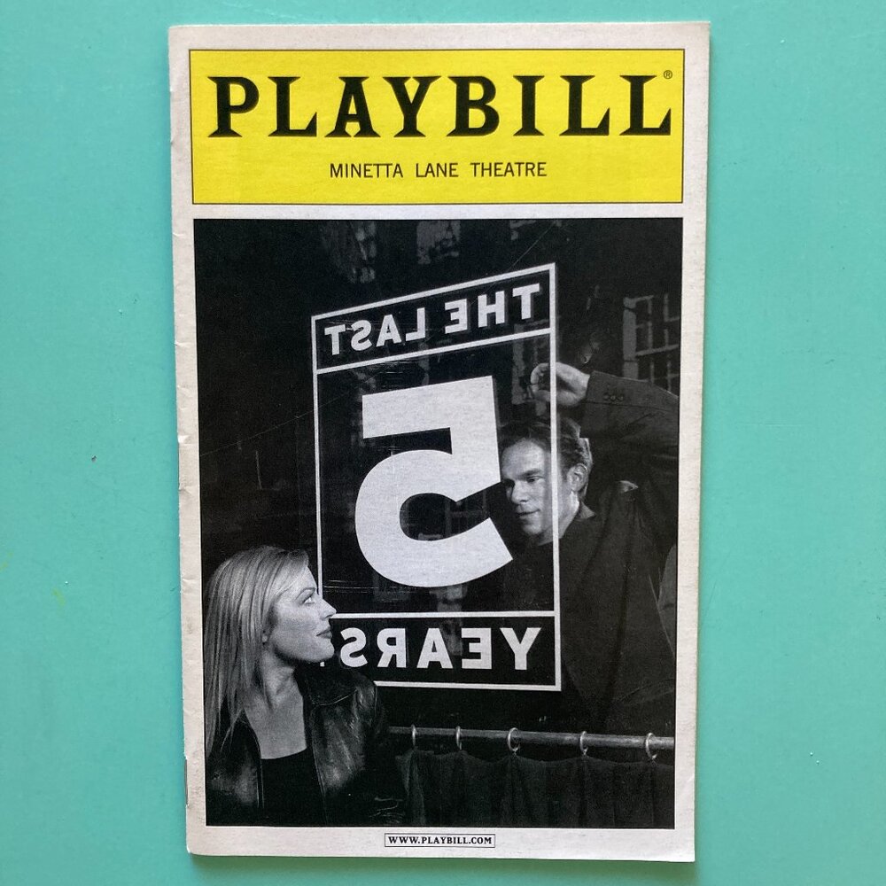 Playbill The Last 5 Years Norbert Leo Butz Sherie Rene Scott Off Broad 2002 Five